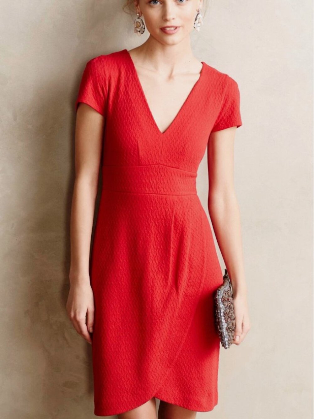 Red Splitshade Tulip Hem Dress By Maeve Size Small from Anthropologie